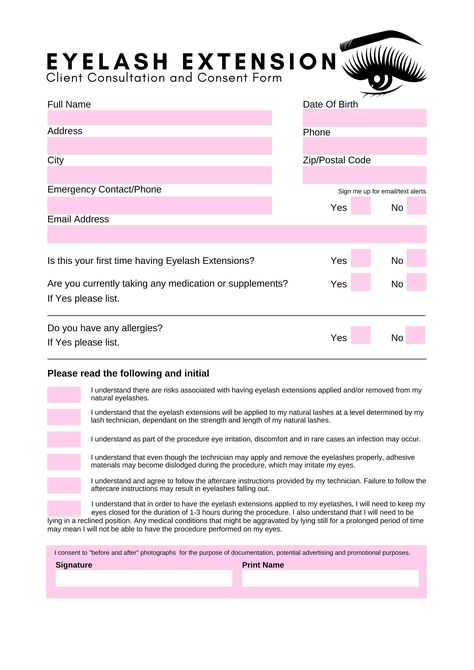 Eyelash Policy Form for Client Consultations Editable Client - Etsy UK Lash Tech Client Record, Eyelash Extensions Policy, Eyelash Consultation Form, Lash Client Record Form, Lash Extension Consultation Form, Eyelash Extension Consent Form, Lashes Policy, Client Consent Forms Eyelash Extensions, Eyelash Consent Form