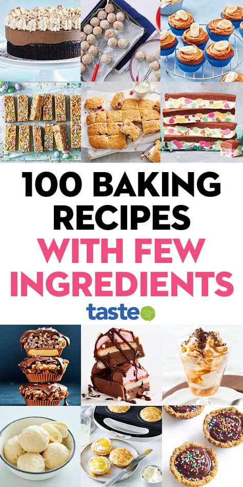 5 Ingredient Or Less Baking Recipes, Dessert Recipes With Things You Already Have, Baking Ideas For Bake Sale, Pantry Ingredient Desserts, Baking With Few Ingredients, 3 Ingredient Baking Recipes, Pantry Baking Recipes, Few Ingredients Baking, Easy Baking Ideas Simple