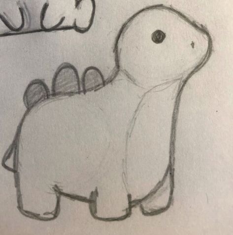 Drawing Ideas Easy Dinosaur, Art Sketchbook Easy Ideas, Owl Drawings Sketches, Fun Things To Draw When Bored Doodles, Easy Animal Drawings Simple, Cute Dinosaur Drawings, Simple Animal Doodles, Green Doodles, Cute Dinosaur Drawing