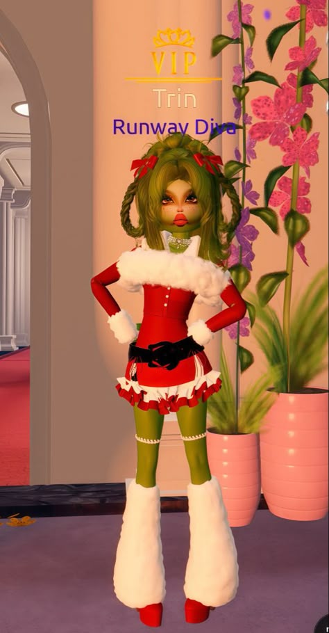 Dti Christmas outfit by me🫶🏻#dresstoimpress Dti Xmas Fits, Grinch Outfit Dress To Impress, Dress To Impress Codes Christmas Update, Dress To Impress Crismas, Christmas Dti Outfits Ideas, Christmas Tree Dress To Impress, Grinch Dti Outfit, Dti Cristhmas, Christmas Dti Outfits Non Vip