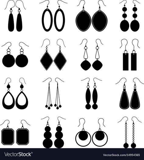 Accessories Design Sketch, Icon Jewelry, Diamond Vector, Logo Design Free Templates, Jewellery Design Sketches, Jewelry Design Drawing, Flat Sketches, Swirl Earrings, Dress Design Sketches