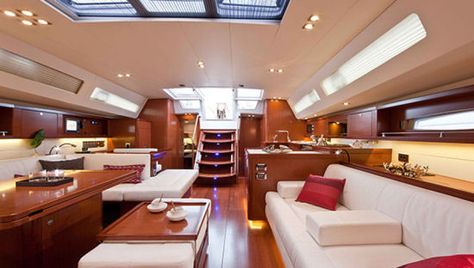 Beneteau Oceanis 60 below decks Beneteau Sailboat Interior, Beneteau Oceanis, Luxury Yacht Interior, Boat Living, Sailing Yachts For Sale, Sailboat Interior, Boat Interiors, Yacht Interior Design, Sailing Boats