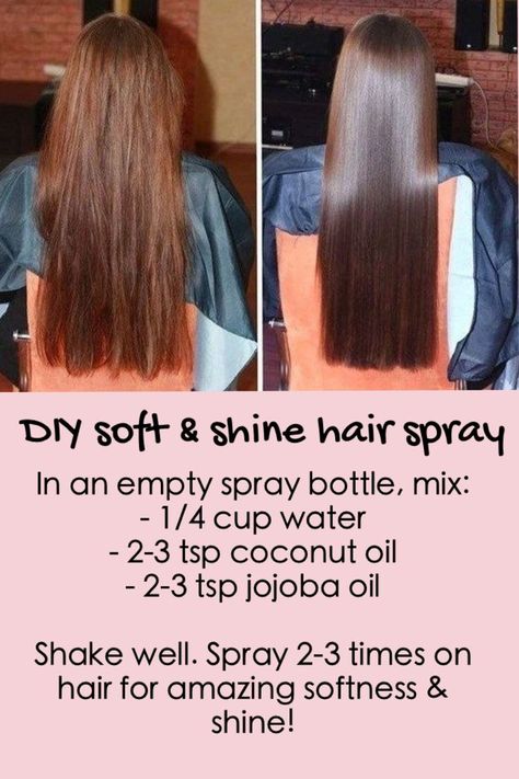 DIY soft & shiny hair spray! Soft Shiny Hair, Hair Remedies, Hair Shine, Hair Spray, Fashion Hacks, روتين العناية بالبشرة, Hair Repair, Shiny Hair, Hair Care Tips