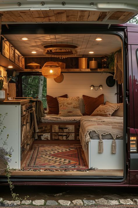 21 Boho Sprinter Van Conversions – TastyInteriors Hiace Camper Conversion, Ford Transit Conversion With Bathroom, Stealth Van Conversion, Converted Van Interior, Interior Van Designs, No Build Van Conversion, Sprinter Van Interior Ideas, Transit Van Conversion, Small Camper Interior