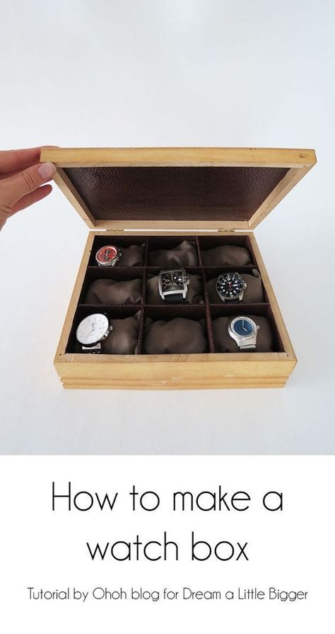 How to make a watch box - see what I'm making for my loved one this year! #DIY #homemade #gift Watch Box Diy, Jewerly Box Diy, Diy Projects For Men, Diy Tumblr, Jewerly Boxes, Diy Bebe, Watch Storage Box, Diy For Men, Watch Storage