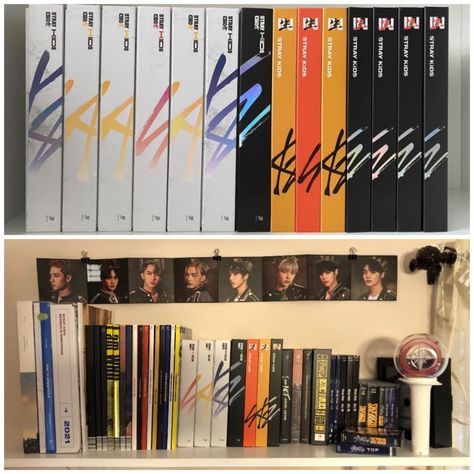 Straykids Album Collection, Skz Album Collection, Kpop Unboxing, Kpop Room, Kpop Merchandise, Bedroom Items, Visual Board, Kpop Merch, Room Tour