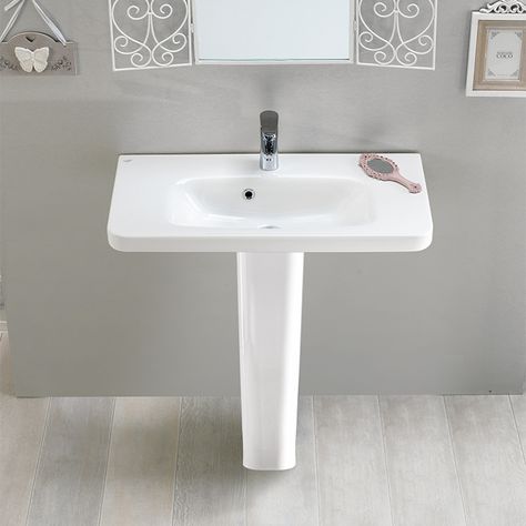 Bathroom Sinks - TheBathOutlet.com Modern Pedestal Sink, Ceramic Pedestal, Luxury Bathroom Sinks, Pedestal Bathroom Sink, Wall Mounted Bathroom Sinks, Lavatory Sink, Console Sink, Console Sinks, Wall Mounted Sink