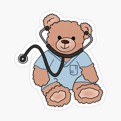 Meet "Nurse Teddy Bear," the cutest way to show appreciation for nurses! This adorable sticker is perfect for nurses, medical students, and healthcare workers. Add a touch of charm to laptops, water bottles, and notebooks with this delightful design.   Whether you're gifting it to a nurse or keeping it for yourself, this sticker celebrates our healthcare heroes' hard work and dedication.   #NurseTeddyBear #NurseSticker #HealthcareHeroes #CuteSticker #TeddyBearInScrubs #MedicalProfessionals #NurseAppreciation  #HealthcareGift #NursingPride #NurseGifts #MedicalStudents #NursingSchool #UniqueSticker #StickerDesign #DigitalArt #TrendingSticker #HealthcareWorkers #NursingLove #MedicalCommunity #SupportNurses #CuteTeddyBear Cute Nursing Stickers, Med Student Stickers, Pediatrician Aesthetic Wallpaper, Cute Study Stickers, Dr Stickers, Medical Stickers Aesthetic, Healthcare Stickers, Medicine Stickers, Med Stickers