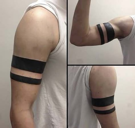 Armband Tattoo Mann, Upper Arm Tattoos For Guys, Tattoo Bicep, Black Band Tattoo, Stripe Tattoo, Armband Tattoos For Men, Band Tattoos For Men, Tattoo Band, Maori Tattoos