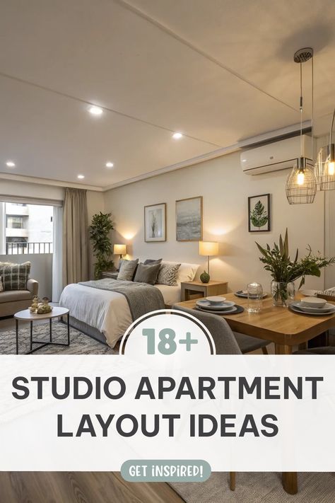 Studio Apartment Layout Ideas: Transform your small space with open concepts and clever furniture! Apartment Layout Ideas, Clever Furniture, Studio Apartment Layout, Apartment Layout, Clever Storage Solutions, Clever Storage, Open Concept, Studio Apartment, Layout Ideas