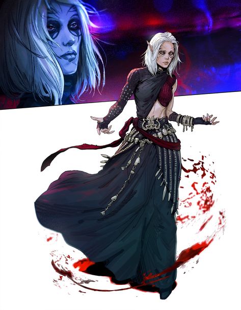 Seri - Blood mage character art., Katya Gudkina on ArtStation at https://www.artstation.com/artwork/XykYy Dragon Age Blood Mage, Pathfinder Witch, Necromancer Female, Mage Character Art, Mage Character, Blood Witch, Blood Mage, Blood Hunter, Blood Elf