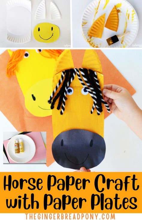 Horse Paper Craft, Craft With Paper Plates, Horse Crafts For Kids, Horse Faces, Craft With Paper, Kids Fun Activities, Horse Mask, Headband Crafts, Horse Camp