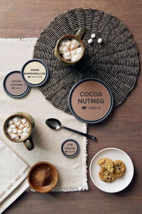 Sit back and surround yourself with these cozy cocoa-inspired colors in your home. Scroll to see each color and click to explore this delicious palette! Behr Color Trends, January Colors, Behr Colors, Color Of The Month, Behr Paint Colors, Interior Colors, Winter Inspiration, Behr Paint, Interior Paint Colors