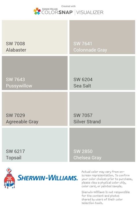 Interior Paint Colors Schemes, Sherwin Williams Gray, New Paint Colors, Repose Gray, Farmhouse Paint Colors, Agreeable Gray, Farmhouse Paint, Paint Color Schemes, House Color Schemes