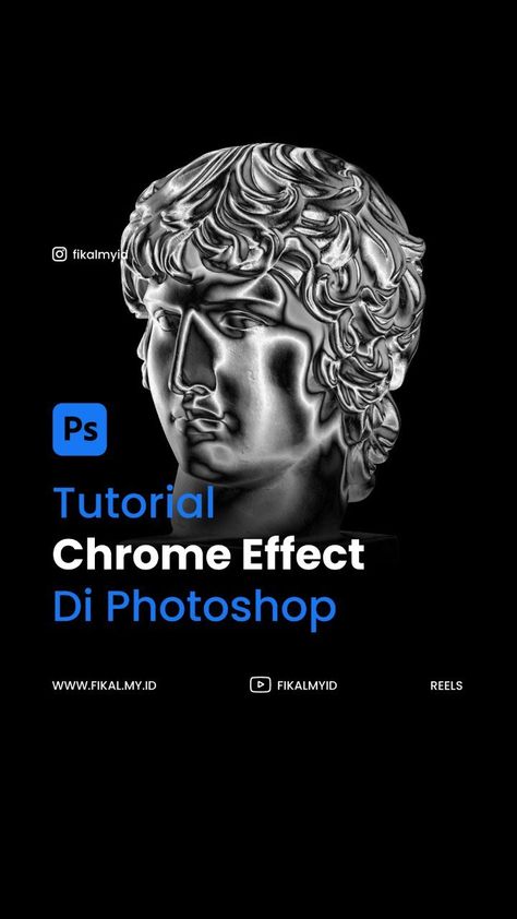fikalmyid on Instagram: Simple Chrome Effect . . . . #photoshopmanipulation #photoshopcc #photoshopart #graphicdesign #chromeeffect Chrome Effect Photoshop, Chrome Portrait, Photoshop Face, 3d Photoshop, Cover Text, Photoshop Filters, Chrome Effect, Photoshop Effects, Photoshop Art