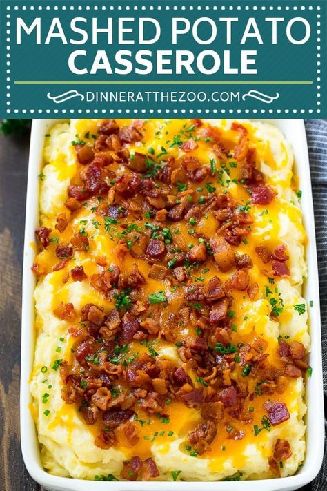 Thanksgiving Mashed Potatoes, Mashed Potato Casserole Recipes, Potatoes Thanksgiving, Mashed Potatoes Thanksgiving, Loaded Mashed Potato Casserole, Bacon Mashed Potatoes, Baked Potato Toppings, Loaded Potatoes, Mashed Potato Casserole