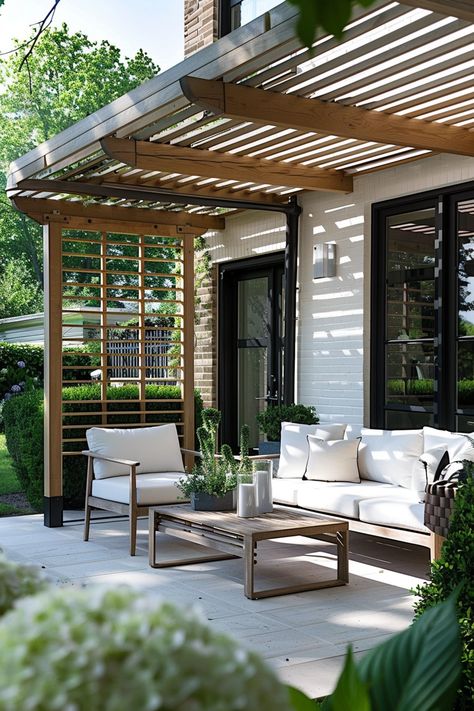 Design stylish retreats for cozy outdoor living spaces with 59 small patio cover ideas. Whether you're dealing with a cozy balcony or a petite terrace, discover tips and product recommendations to create a chic and practical patio cover that maximizes your space. Say goodbye to cramped confines and hello to the cozy charm of outdoor living! #SmallPatioCover #CozySpaces #StylishRetreats Small Patio Sitting Area Ideas, Outdoor Veranda Ideas Covered Patios, Outside Covered Patio Ideas, Small Pergola Ideas, Small Patio Cover, Small Covered Patio Ideas, White Patio Ideas, Terasa Ideas, Covered Patio Design Ideas