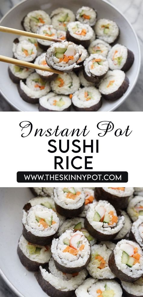 Sushi Rice Instant Pot, Instant Pot Sushi Rice, Rice Instant Pot, Rice Water, Ninja Foodi, Sticky Rice, Sushi Rice, Instant Pot Recipes, Cooking Time