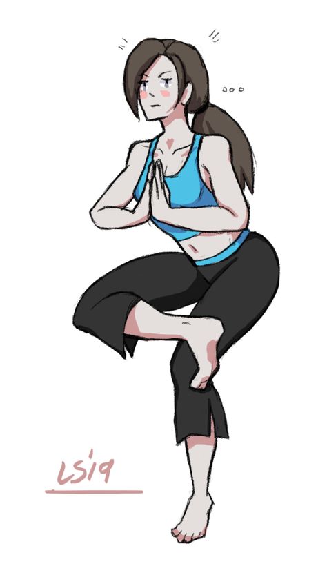 Wii Fit Trainer Art, Female Trainers, Weird Drawings, Wii Fit, Nintendo Sega, Nintendo Characters, I Love Art, Nintendo 3ds, Super Smash Bros