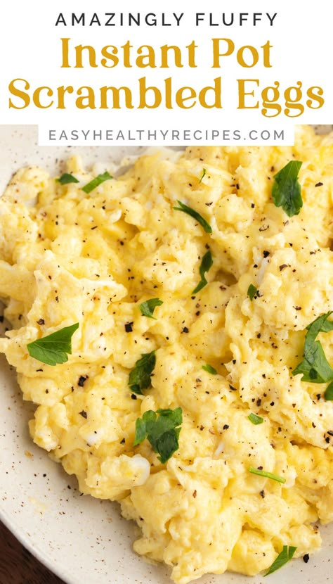 Looking to make the fluffiest, most delicious eggs ever? Then these Instant Pot scrambled eggs are for you! So easy and so convenient, this method of cooking eggs is a total game changer. Instant Pot Scrambled Eggs, Instant Pot Eggs, Instant Pot Breakfast Recipes, Instant Pot Breakfast, Cooking Eggs, Scrambled Eggs Recipe, Eggs Recipe, Instant Pot Dinner Recipes, Instant Pot Pressure Cooker