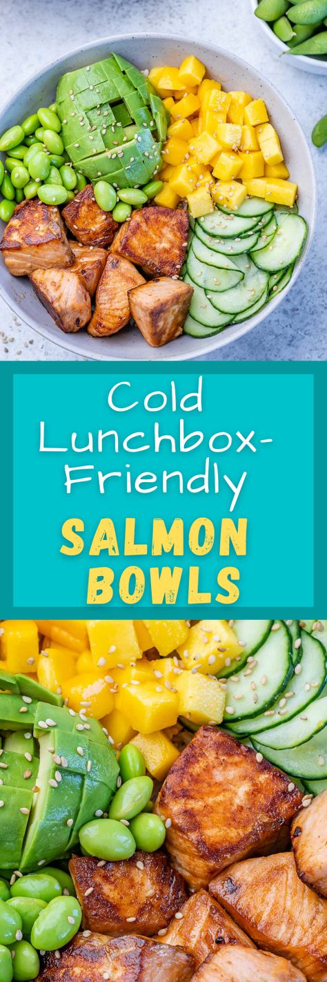 Cold Lunchbox-Friendly Salmon Bowls | Clean Food Crush Clean Food Crush Salmon, Cold Salmon Bowl, Cold Lunchbox Ideas, Cfc Recipes, Appetizer For Dinner, Clean Eating Healthy Recipes, Salmon Bowls, Quick Meal Ideas, Clean Eating Meal Prep