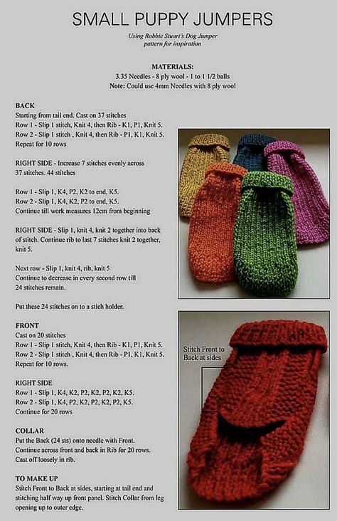 Dog Jumper Pattern, Dog Jumper Knitting Pattern, Knitting Patterns For Dogs, Crochet Dog Sweater Free Pattern, Dog Jacket Patterns, Knitted Dog Sweater Pattern, Knitting Patterns Free Dog, Crochet Dog Clothes, Dog Coat Pattern