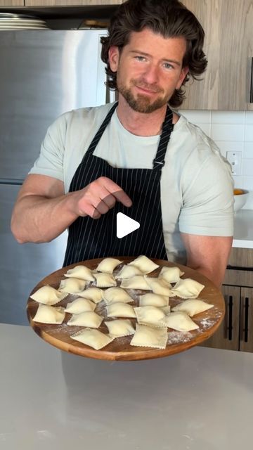 73K views · 4.6K likes | Giovanni Siracusa on Instagram: "🧑‍🍳 Homemade Ravioli 🍝 NO egg or machine needed!!👌

Recipe makes approx. 30

**Dough Ingredients**:
- 300 grams 00 flour 🌾 (Molisana)
- 150 grams boiling water 💦
- Salt to taste 🧂

**Filling Ingredients**:
- 1.5 cups fresh ricotta 🧀
- 3 tbsp Parmesan cheese 🧀
- Black pepper to taste 🧂
- Fresh Marjoram to taste 🌿

**Sauce Ingredients**:
- 2 cans cherry tomatoes (Rega) 🍅
- 3 tbsp olive oil 🫒
- 1 anchovy 🐟
- 4 cloves fresh garlic 🧄
- Fresh basil 🌱

🧑‍🍳**Steps**:

1. **Make the Dough**: Mix flour and gradually add salted boiling water, stirring until a dough forms. You may need to add more water here to get a better consistency. Knead on a floured surface until smooth and elastic. 🥣

2. **Roll Out Dough**: Divide doug Eggless Ravioli Recipe, How To Make Pasta Dough, Fresh Ravioli Recipe, Home Made Ravioli Dough, Ravioli Recipe Videos, Pasta Machine Recipes, Homage Ravioli, How To Make Ravioli Without A Machine, Homemade Ravioli Dough Without Machine