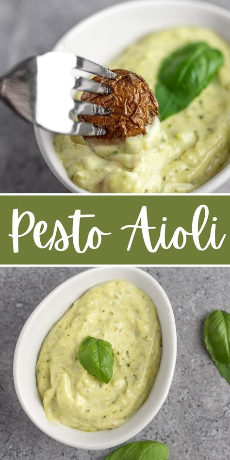 Pesto Aoli Recipe Easy, Pesto Bread Dipping Sauce, Aoili Recipe Homemade, Easy Aoli Sauce, Aoili Recipe Easy, Aoli Recipe Aioli Sauce, Pesto Aioli Recipe, Burger Aioli, Aioli Recipe Easy