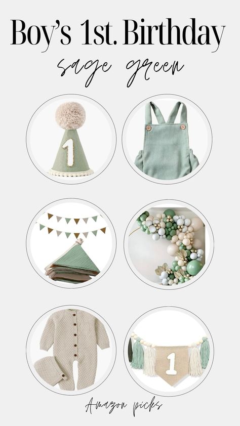 Essentials for babys first birthday drcor in sage green! Green 1st Birthday Party, Sage First Birthday, Vintage First Birthday Boy, Sage Green First Birthday, Beary First Birthday Boy, First Birthday Boy Ideas, First Bday Photoshoot, Vintage First Birthday, Birthday Essentials