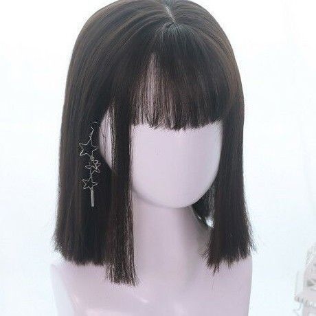 Hair Reference Straight, Rachel Vennya, Hair Stages, Transparent Dress, Cosplay Hair, Kawaii Hairstyles, Fake Hair, Haircuts Straight Hair, Wig With Bangs