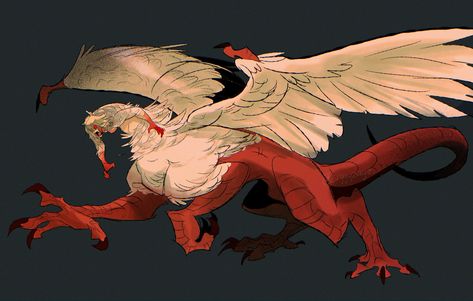 Red Dragon Design, Dungeon Meshi Chimera Falin, Chimera Falin Fan Art, Chimera Character Design, Chimera Laios, Dungeon Meshi Falin Quimera, Falin Touden Fanart, Falin Touden Chimera, Delicious In Dungeon Falin Chimera