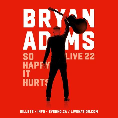 Bryan Adams So Happy it Hurts Live 22 Bryan Adams Poster, Local Train, 80's Hair, 80s Hair Bands, Bryan Adams, O2 Arena, Music Concerts, Music Pictures, Joan Jett