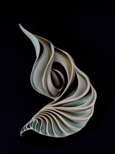 Biomorphic Art Sculpture, Fibonacci Art, Shell Sculpture, Iris Van Herpen, Sculptures Céramiques, River Art, Futuristic Art, Clay Sculpture, Zentangle Art