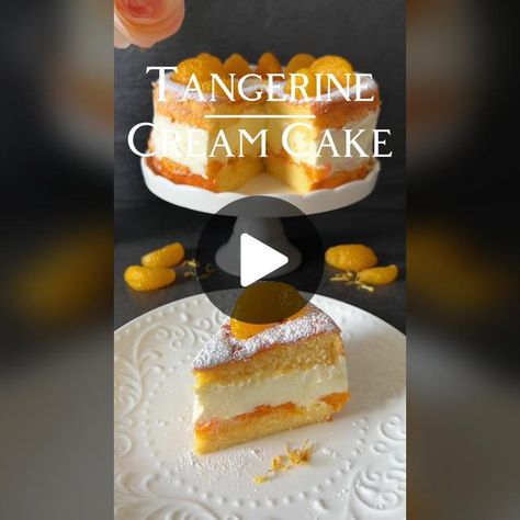 Tangerine Cream Cake Recipe 👩🏻‍🍳🍊 Indulge in the delightful taste ... | tangerine cream cake | TikTok Tangerine Juice, Cream Cake Recipe, Recipe Tiktok, Tiktok Food, Types Of Flour, Cold Desserts, Cream Filling, Pretty Dessert, Whipping Cream