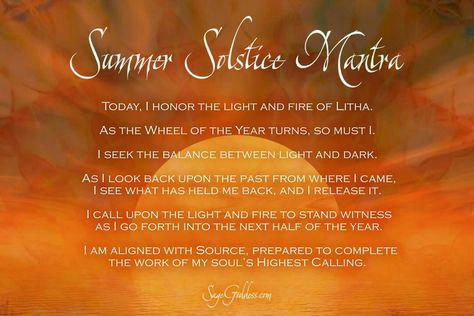 Summer Solstice Mantra Summer Solstice Mantras, Summer Solstice Blessings, Summer Solstice Spells, Summer Solstice Affirmations, Summer Solstice Altar, Summer Solstice Prayer, Summer Solstice Quotes, Summer Solstice Yoga, Wicca Calendar