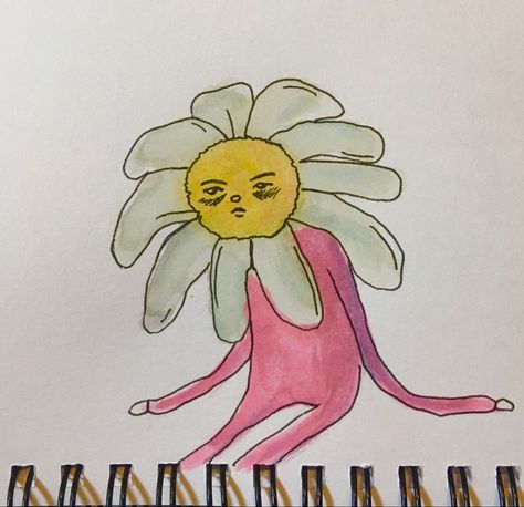 Indie Flower Drawing, Flower Painting Reference, Weird Cartoon Art, Weird Art Styles, Indie Art Drawings, Indie Art Ideas, Indie Aesthetic Art, Paintings Weird, Weird Aesthetic Art