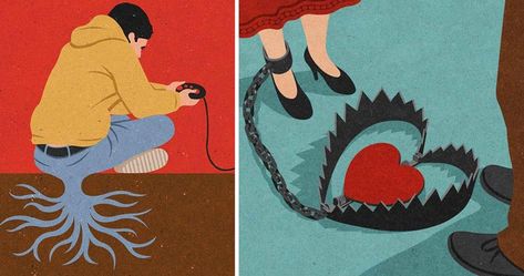 https://megusprimus.wordpress.com/2015/10/16/illustration-1-exercise-visual-metaphor/ John Holcroft, Metaphor Illustration, Information Visualization, Screen Print Poster, Visual Metaphor, Art Parody, Smart Art, Coming Soon Page, Meaningful Art