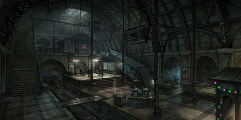 ArtStation - Batman Season 2 - League of Villains Lair, Gray Rogers Villains Lair, League Of Villains, Wayne Manor, Underground Garage, Background Drawing, Mission Impossible, Watch Dogs, Super Villains, Fire Station