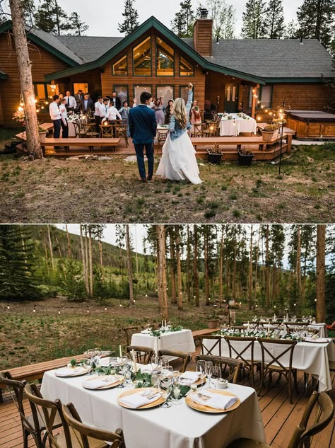 How to Elope in Breckenridge, Colorado — Vow of the Wild Backyard Colorado Wedding, Mountain Home Wedding, Breckenridge Wedding Venues, Elopement Ideas In Colorado, Wedding At A Cabin, Airbnb Elopement Colorado, Airbnb Wedding Colorado, Mountain Elopement Decor, Cottage Wedding Reception