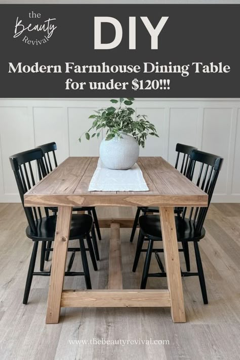 Farmhouse Style Kitchen Table, Diy Modern Farmhouse, Modern Farmhouse Dining Table, Diy Farm Table, Beautiful Modern Farmhouse, Diy Dining Room Table, Diy Kitchen Table, Modern Farmhouse Diy, Modern Farmhouse Dining Room