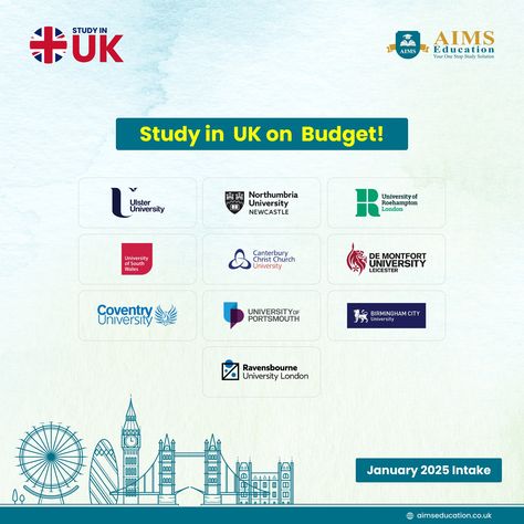 🇬🇧🎓 Study in the UK on a budget! Discover universities that offer world-class education at an affordable cost for international students. Make your dream a reality without overspending. 💼✨

📍Affordable UK Universities
✅Ulster University
✅Northumbria University
✅University of Roehampton London
✅University of South Wales
✅Canterbury Christ Church University
✅DE Montfort University
✅Coventry University
✅University of Portsmouth
✅Birmingham City University
✅Ravensbourne University Ravensbourne University, University Of Westminster London, Worcester University Uk, Best Uk Universities, Roehampton University, Ulster University, Best Architecture Universities, Portsmouth University, Anglia Ruskin University Cambridge