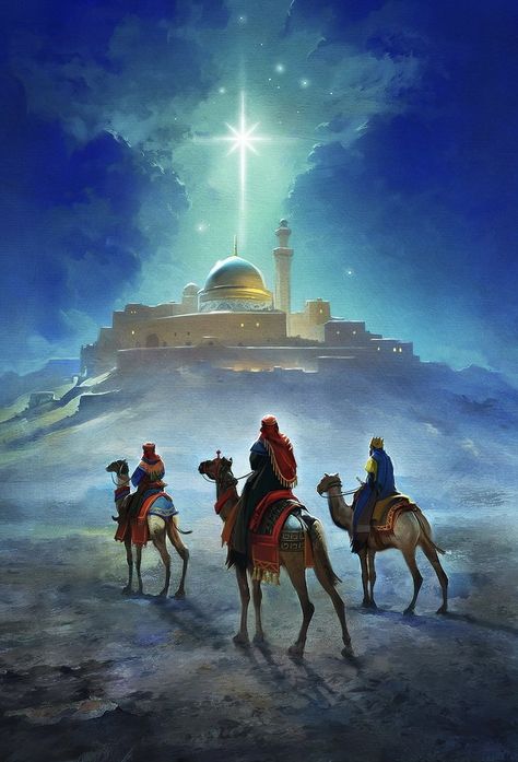 Roi Mage, Jesus Christ Artwork, Jesus And Mary Pictures, Christian Artwork, Bible Pictures, Three Wise Men, Advocate Art, Christmas Jesus, Christmas Nativity Scene