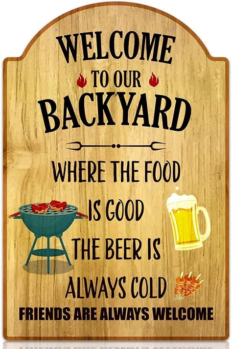 Backyard Signs, Bakery Sign, Garden Farmhouse, Bar Garden, Patio Signs, Pool Backyard, Pool Signs, Summer Backyard, Backyard Bar