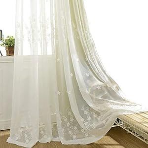 Amazon.com: VOGOL White Rod Pocket Sheer Curtains 96 inches Length, Embroidered Window Curtain Sheer Voile Panels for Living Room & Bedroom, 60x96, 2 Panels : Home & Kitchen Window Treatments Sheer, Voile Panels, Pocket Window, Window Sheers, Ikea Curtains, White Sheer Curtains, Drape Panel, Beautiful Curtains, White Curtains