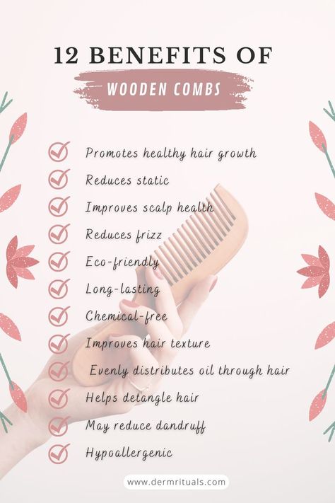 benefits of wooden comb Hair Care Routine Daily, Rice Water Recipe, Hair Care Remedies, Best Natural Hair Products, Hair Care Growth, Maintaining Healthy Hair, Frizz Free Hair, Rice Water, Wooden Comb