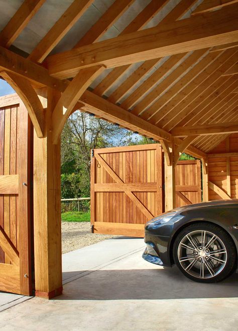 Garage With Room Above, Oak Garage, Timber Frame Garage, Timber Frame Plans, Barn Remodel, Garage Plans With Loft, Timber Garage, Oak Frame House, Oak Framed Buildings