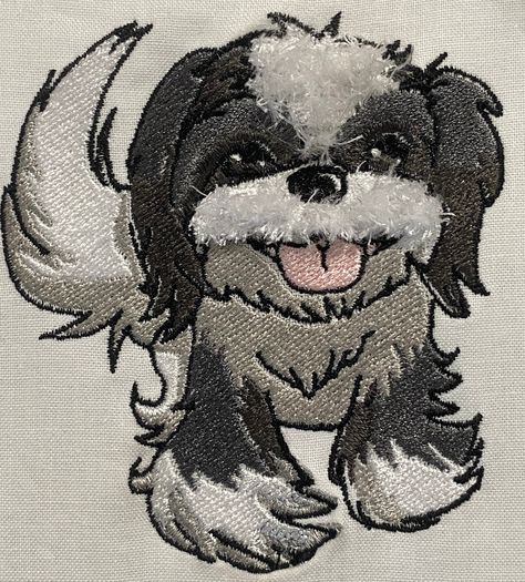 Fringe Embroidery, Dog Embroidery Designs, Motorcycle Sports, Shih Tzu Dog, Muscle Car, Embroidery Files, Shih Tzu, Iron On Patches, Cross Stitch Embroidery