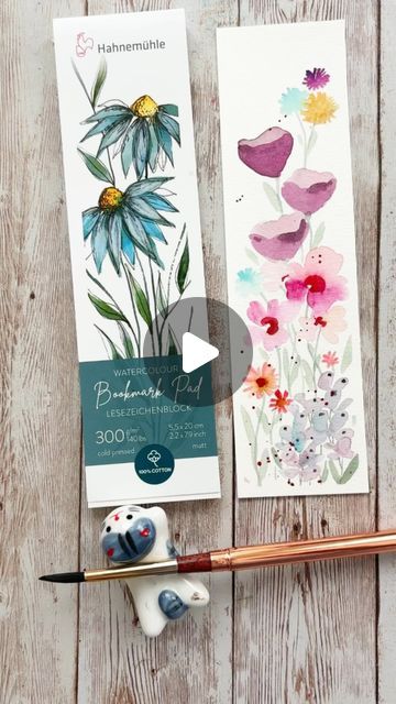 Watercolor Bookmarks Ideas, Bookmarks Ideas, Floral Bookmarks, Loose Watercolor Flowers, Watercolor Pans, Watercolor Beginner, Paint Watercolor, Watercolor Bookmarks, Loose Watercolor