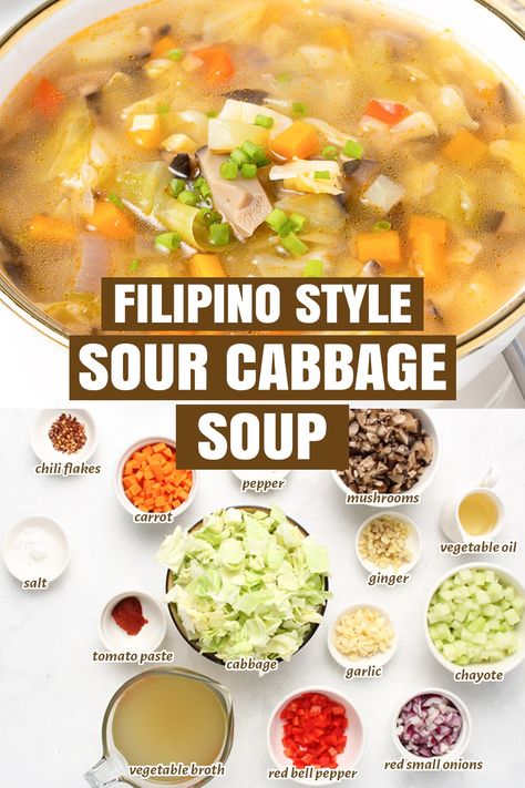 Asian Vegetable Soup, Sour Cabbage Soup, Cabbage Health Benefits, Sweet And Sour Cabbage, Cabbage Benefits, Detox Soup Cabbage, Sour Cabbage, Carrot Vegetable, Cubed Sweet Potatoes