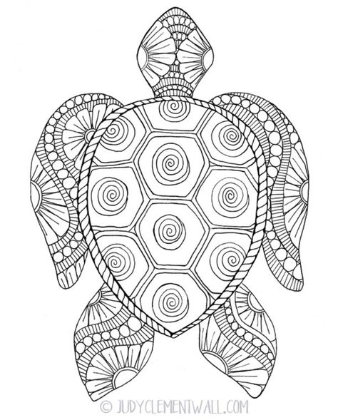 Gorgeous Sea Turtle Coloring Page: Spend your free time #coloring this intricate #seaturtle   that you will absolutely love. #coloringpage #adultcoloringpages Turtle Coloring, Turtle Coloring Pages, Arte Doodle, Free Adult Coloring Pages, Printable Adult Coloring Pages, Adult Coloring Book Pages, Turtle Art, Pola Sulam, Coloring Pages To Print